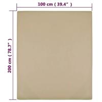 Hoeslakens jersey 2 st 100x200 cm katoen taupe - thumbnail