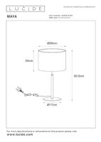 Lucide MAYA - Tafellamp - Ø 26 cm - 1xE27 - Beige - thumbnail