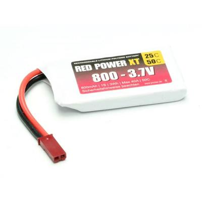 Red Power LiPo accupack 3.7 V 800 mAh 25 C Softcase JST, BEC Red Power LiPo accupack 3.7 V 800 mAh 25 C Softcase JST, BEC