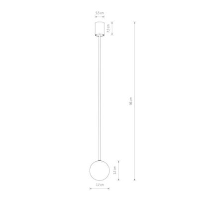 Lyora Glazen plafondlampKier M goud - 96cm - 10306