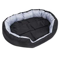 Hondenkussen omkeerbaar en wasbaar 110x80x23 cm grijs en zwart - thumbnail
