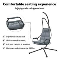 VidaXL Hangende ei-stoel antraciet 94 x 107 x 196,5 cm staal - thumbnail