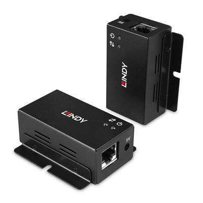 LINDY 2 Port USB 2.0 Cat.6 Extender USB-extender USB-A 2.0 Via netwerkkabel RJ45 50 m
