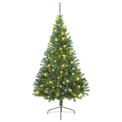 VidaXL Kunstmatig voorverlicht kerstboom met 300 led groen 180 cm pvc