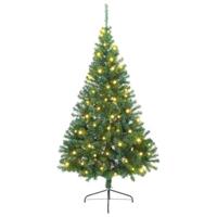 VidaXL Kunstmatig voorverlicht kerstboom met 300 led groen 180 cm pvc - thumbnail