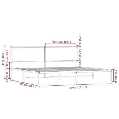 Bedframe zonder matras metaal sonoma eikenkleur 200x200 cm