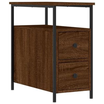 Nachtkastjes 2 st 30x60x60 cm bewerkt hout bruin eikenkleur