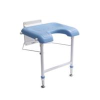 Douchezitting Handicare Linido met Hulppoten Opklapbaar Blauw en Wit - thumbnail