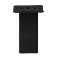 Stalen meubelpoot zwart vierkant 5 bij 5 cm en hoogte 13 cm - thumbnail