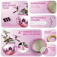 Hangende discobal bloempot - Roze - thumbnail