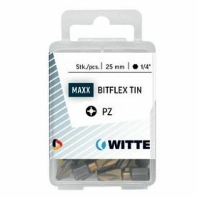 Set van tips WITTE PZ 2 BITFLEX TIN Pozidriv PZ2 15 Stuks 15 Onderdelen