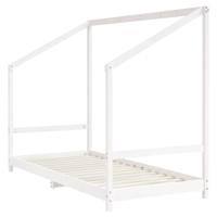 Kinderbedframe 2x(90x200) cm massief grenenhout wit - thumbnail