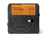 Brother BTAG-T31 labelprinter-tape Zwart op oranje - thumbnail