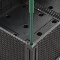 Plantenbak met latwerk 120x40x142,5 cm polypropeen zwart - thumbnail