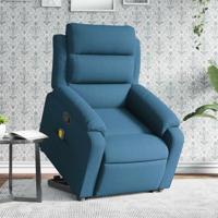 Sta-op-massagestoel verstelbaar fluweel blauw - thumbnail