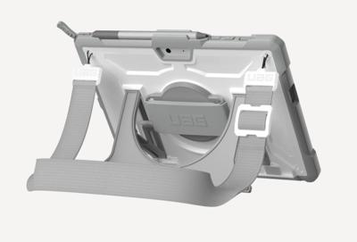 Urban Armor Gear Plasma Healthcare Handstrap & Kickstand Case Back cover Wit, Grijs Tabletcover