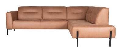 LABEL51 Hoekbank 'Napoli' Rechts, Micro Suede, kleur Cognac LABEL51 Hoekbank 'Napoli' Rechts, Micro Suede, kleur Cognac