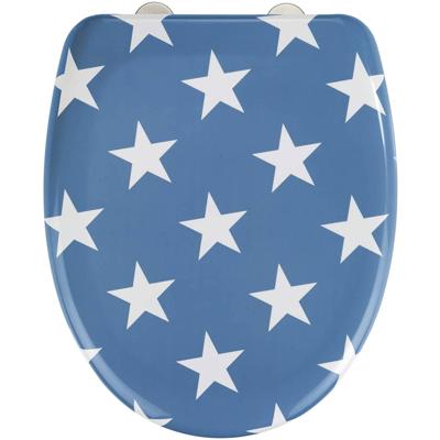 Wenko Wc-bril Stella 45 X 38 Cm Duroplast Blauw/wit