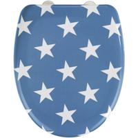 Wenko Wc-bril Stella 45 X 38 Cm Duroplast Blauw/wit - thumbnail