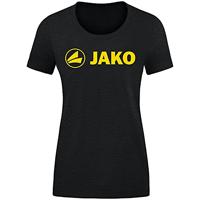 JAKO 6160D T-Shirt Promo Dames - Zwart Gemeleerd/Citroen - 44 - thumbnail