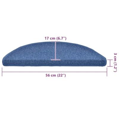 VidaXL Trapmatten 20 st 56x17x3 cm blauw halfrond