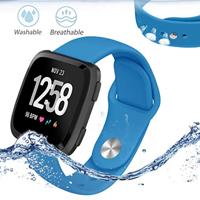 Fitbit Versa 1 / 2 & Lite siliconen bandje - Maat: Large - Blauw - thumbnail