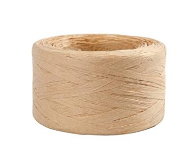 Creativ Company Papier raffia garen, b: 7-8 mm, zandkleur, 100 m/ 1 rol