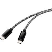 Renkforce RF-4598412 USB-kabel USB 2.0 USB-C stekker, USB-C stekker 3.00 m Zwart/wit - thumbnail
