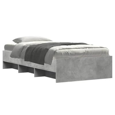 Bedframe bewerkt hout betongrijs 90x200 cm