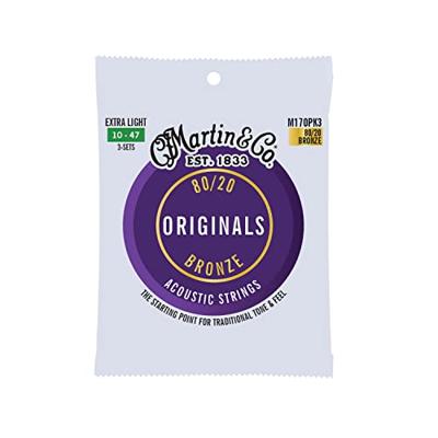 Martin Strings M170PK3 Originals 80/20 Bronze 10-47 3-pack snaren voor westerngitaar (3 sets) Martin Strings M170PK3 Originals 80/20 Bronze 10-47 3-pack snaren voor westerngitaar (3 sets)