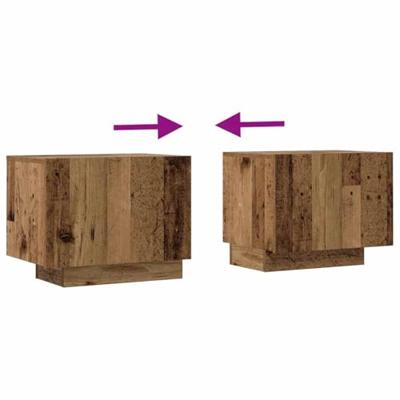 Tv-meubel met LED 100x35x40 cm bewerkt hout oud hout