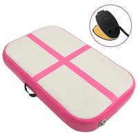 VidaXL Gymnastiekmat met pomp opblaasbaar 60x100x20 cm pvc roze - thumbnail
