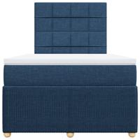 Boxspring met matras stof blauw 120x200 cm - thumbnail