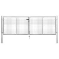 Tuinpoort gegalvaniseerd staal 300x75 cm zilver - thumbnail