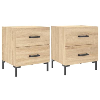 Nachtkastjes 2 st 40x35x47,5 cm bewerkt hout sonoma eikenkleur