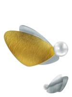 Lichtwesen Hanger snelle engel goud&zilver parel en zirkonia 1 Stuks - thumbnail