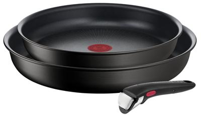 Tefal Kookgerei Tefal ingenio unlimited koekenpannen 24+28 cm met handgreep zwart