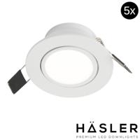 Inbouwspot Häsler Ancona Incl. Fase Aansnijding Dimbaar 8 cm 4 Watt Helder Wit RVS Set 5x - thumbnail