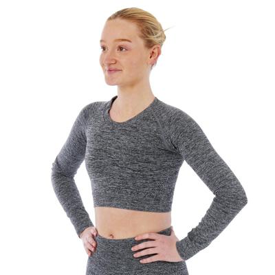 Xtreme Sportswear Croptop lange mouwen Dames Antraciet Melange-M