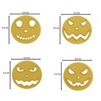 Vaessen Creative • snijmallen pompoen gezichtjes 4st. - thumbnail