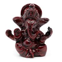 Ganesha Beeld Donkerrood (6 cm) - thumbnail