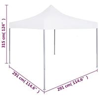 Partytent inklapbaar 3x3 m staal wit - thumbnail