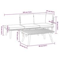 4-delige Loungeset met kussens massief acaciahout - thumbnail