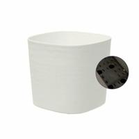 Vaso con riserva d'acqua - GARDEN ID Respect - Bianco 25 x 25 cm - 100% rifiuti domestici - 100% riciclabile - Superficie strutturata - thumbnail