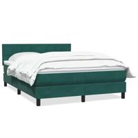 Boxspring met matras fluweel donkergroen 140x210 cm - thumbnail