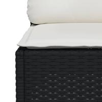 9-delige Loungeset met kussens poly rattan zwart - thumbnail