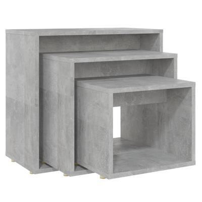 3-delige Tafeltjesset spaanplaat betongrijs 3-delige Tafeltjesset spaanplaat betongrijs