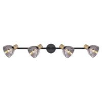 Globo 4-lichts plafondlampJay zwart met goud - 54305-4 - thumbnail