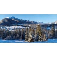 Achtergrond doek Winter Dorp 150 x 75 cm kersthuisje My Village - My village - thumbnail