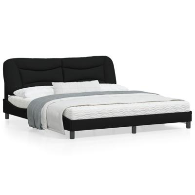 Bedframe met LED zonder matras 180x200 cm stof zwart